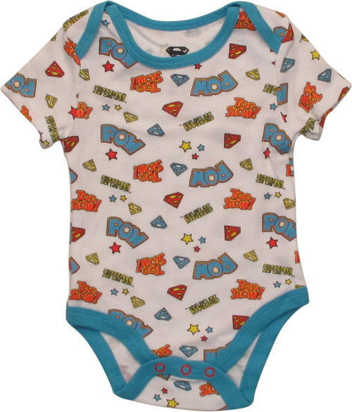 Superman Logos Too Slow All Over Print Snap Suit