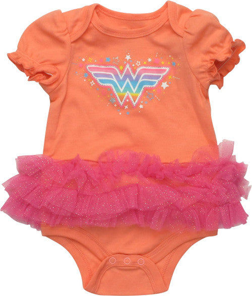 Wonder Woman Logo Pink TuTu Coral Snap Suit