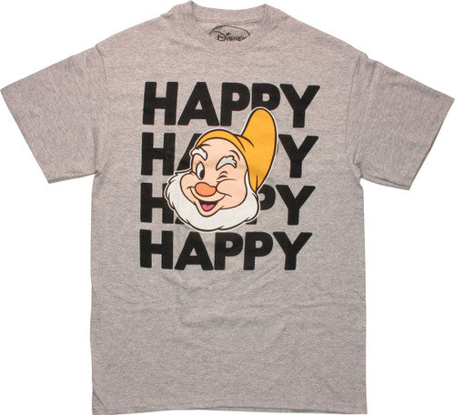 Snow White Dwarf Happy Happy Happy T-Shirt