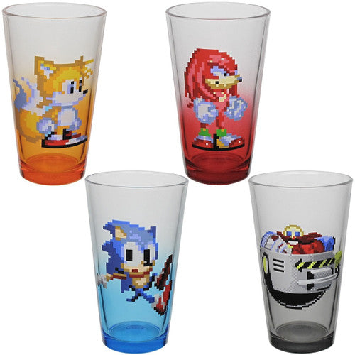 Sonic the Hedgehog 16-Bit Group Pint Glass Set in Red