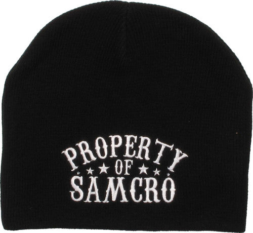 Sons of Anarchy Property of SAMCRO Beanie Hat in White