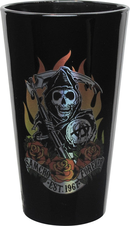 Sons of Anarchy Reaper SAMCRO Forever Pint Glass in Black