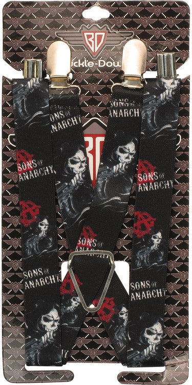 Sons of Anarchy Reaper Suspenders in Red