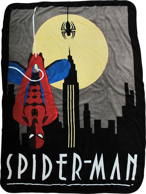 Spiderman Art Deco Fleece Blanket in Yellow