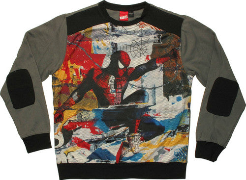 Spiderman Collage Sublimated Overlay SweaT-Shirt