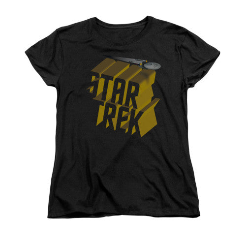 Star Trek 3D Logo Ladies T-Shirt