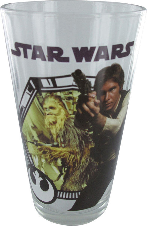 Star Wars Chewbacca and Han Solo Pint Glass in Black