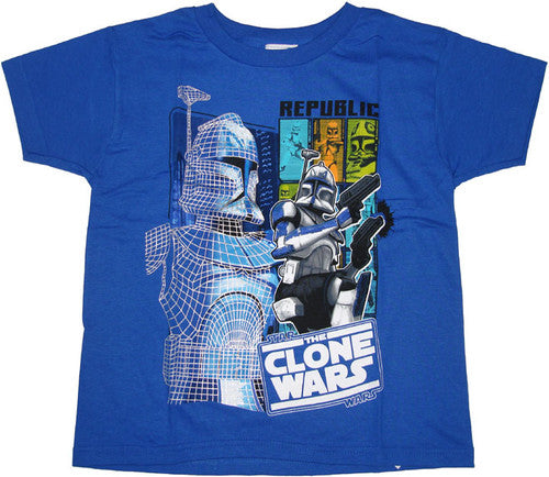 Star Wars Clone Wars Rex Grid Juvenile T-Shirt