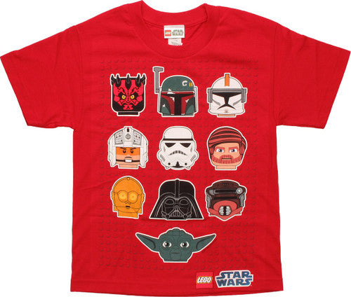 Star Wars Lego Heads Red Youth T-Shirt