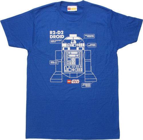 Star Wars Lego R2D2 Features T-Shirt