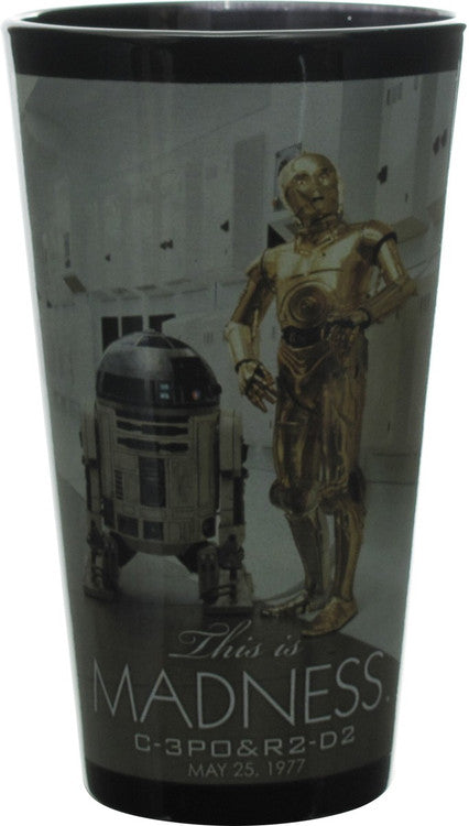 Star Wars R2-D2 & C-3PO This is Madness Pint Glass in Black
