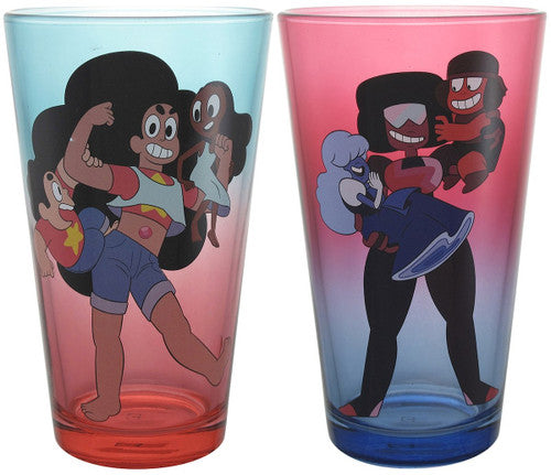 Steven Universe Characters Gradient Pint Glass Set in Red
