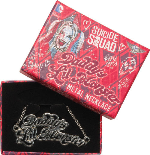 Suicide Squad Daddy's Lil Monster Necklace in Silver