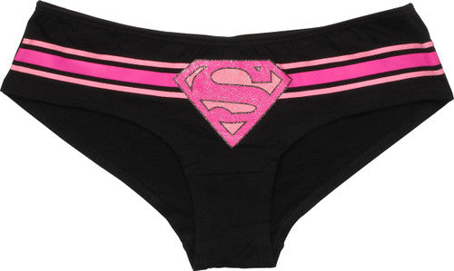 Supergirl Glitter Logo Striped Panty