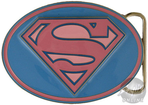 Supergirl Logo Oval Belt Buckle in Blue