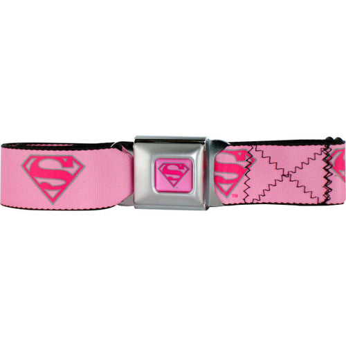 Supergirl Logo Seatbelt Mesh Belt in Pink