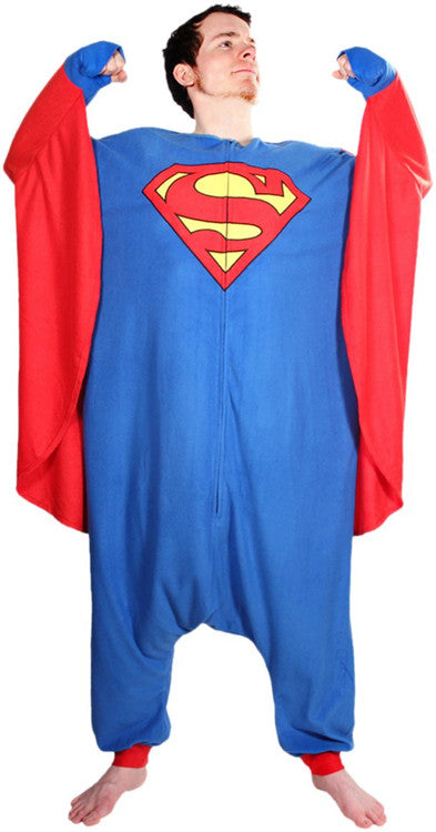Superman Costume with Attached Cape Pajamas