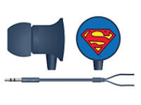 Superman Logo Earbuds in Red