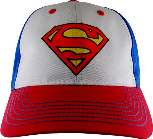 Superman Logo Tricolor Youth Hat in White