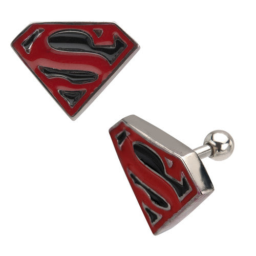 Superman Superboy Logo Cartilage Earring in Silver