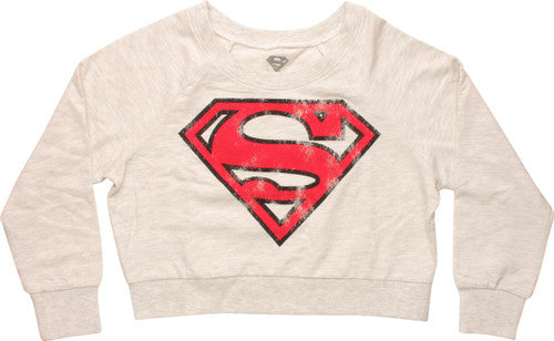 Superman Vintage Crop Top Junior SweaT-Shirt