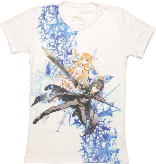 Sword Art Online Asuna and Kirito Juniors T-Shirt