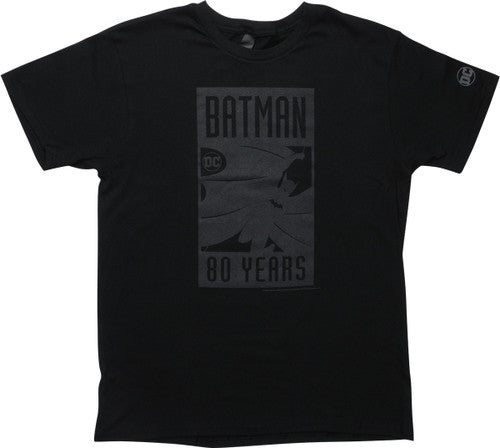 Batman 80 Years Silhouette Logo Black T-Shirt