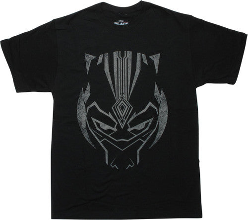 Black Panther T'Challa Mask Distressed T-Shirt