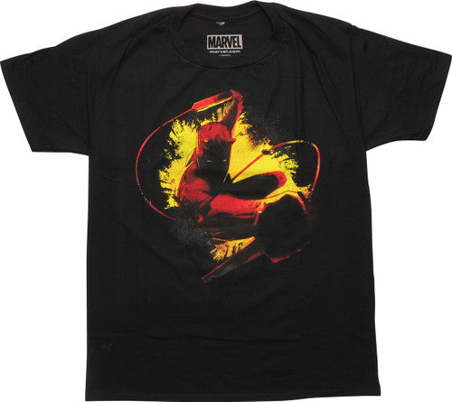Daredevil Fight Stance Yellow Splatter T-Shirt