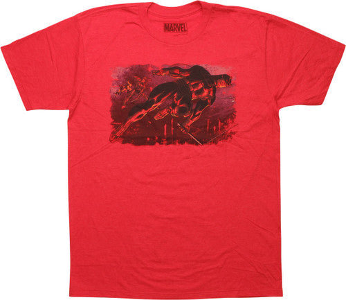 Daredevil Hero Swing Attack Pose T-Shirt