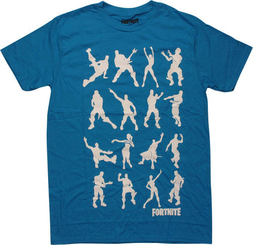 Fortnite Dance Silhouettes Turquoise T-Shirt