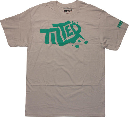 Fortnite Green Tilted Logo Silver T-Shirt