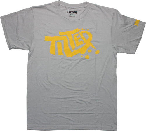 Fortnite Yellow Tilted Logo Gray T-Shirt