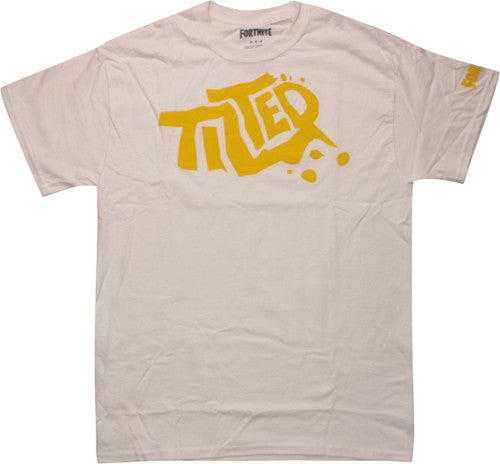 Fortnite Yellow Tilted Logo White T-Shirt