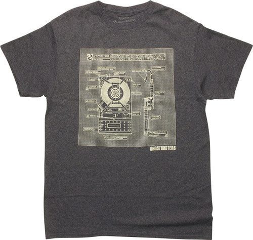 Ghostbusters Proton Pack Schematics T-Shirt
