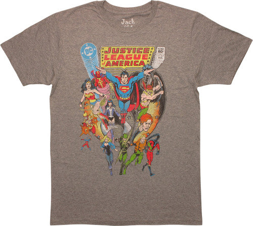 Justice League Team Attack Pose T-Shirt Sheer