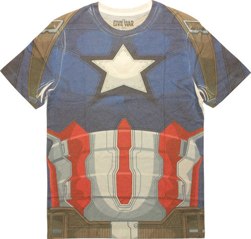 Marvel Civil War Captain America Costume T-Shirt