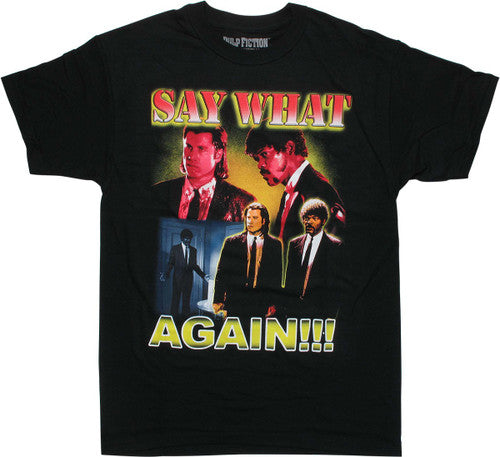Pulp Fiction Say What Again Black T-Shirt