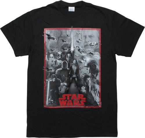 Star Wars Last Jedi Montage Black T-Shirt