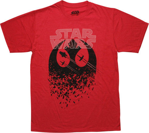 Star Wars Rebel Logo Name Ships Red T-Shirt