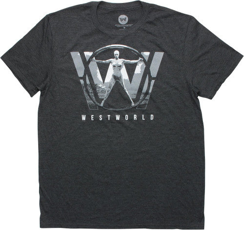 Westworld Logo Heathered Charcoal T-Shirt