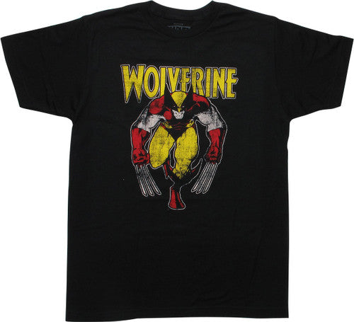 X Men Wolverine Vintage Stance Black T-Shirt