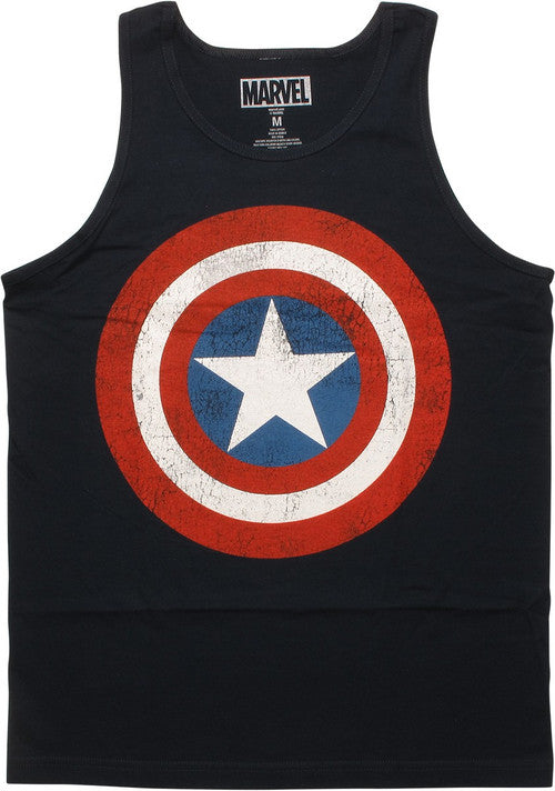 Captain America Distressed Shield Logo Tank Top