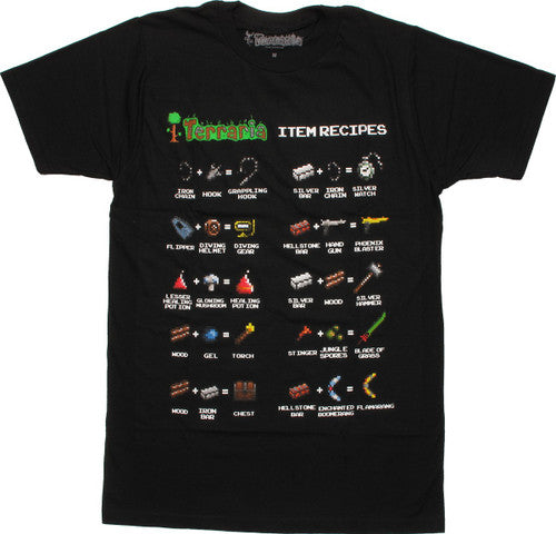 Terraria 10 Item Recipes T-Shirt