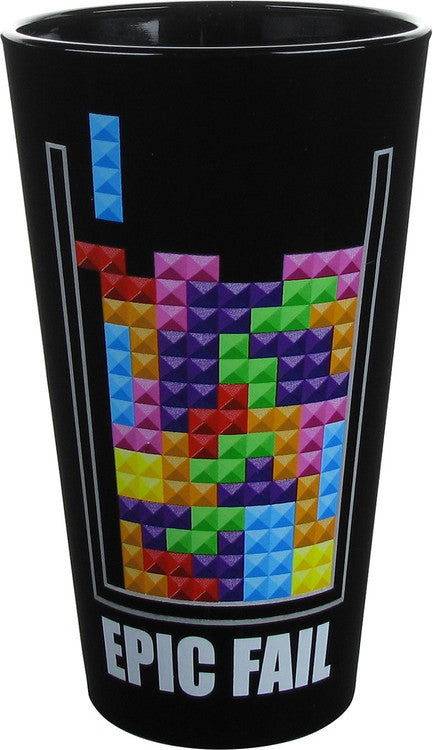 Tetris Epic Fail Pint Glass in Black
