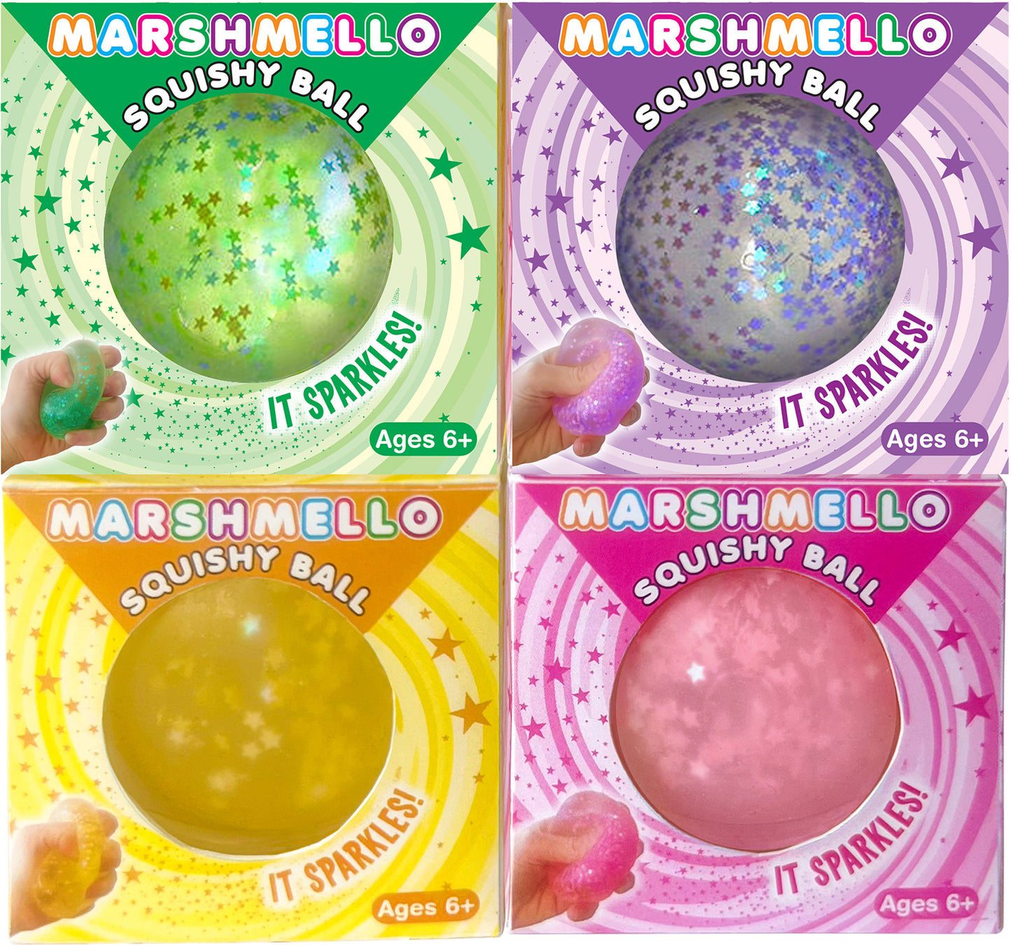 Marshmello Squishy Ball – Sparkle (1 random)