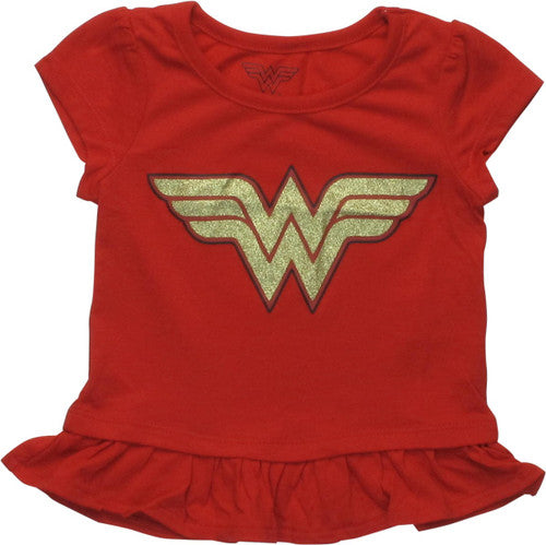 Wonder Woman Glittered Logo Girls Toddler T-Shirt