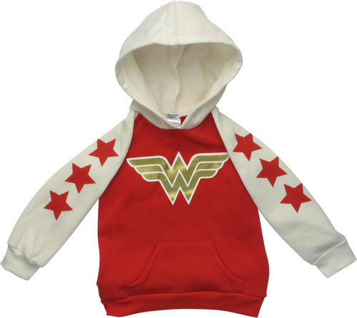 Wonder Woman Logo and Stars Toddler Hoodie