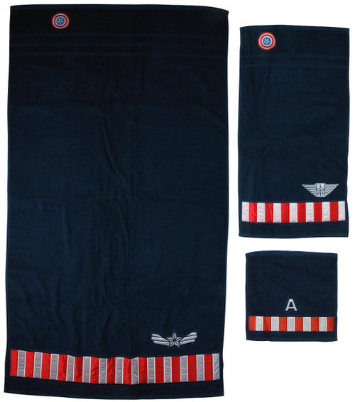 Captain America Winter Soldier 3 Piece Towel Set in Black