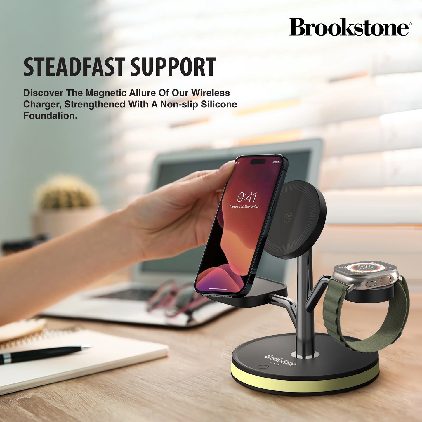 Brookstone 3-in-1 Wireless Charging Station